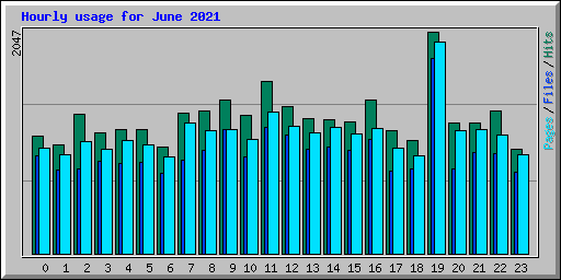 Hourly usage for June 2021